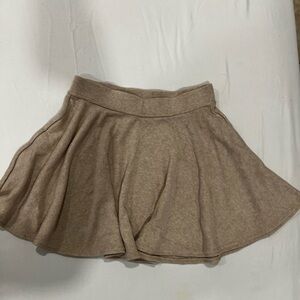 Forever 21 Tan Mini Skater Skirt Pleated Casual